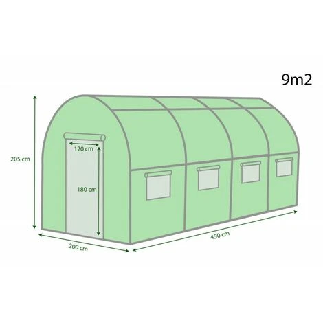 EUROSPEN Bâche Armée Pour Serre De Jardin Tunnel 9m2 Green Roof 4 EUROSPEN Bâche Armée Pour Serre De Jardin Tunnel 9m2 Green Roof – Image 2