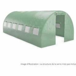 EUROSPEN Bâche Armée Pour Serre De Jardin Tunnel 18m2 Green Roof