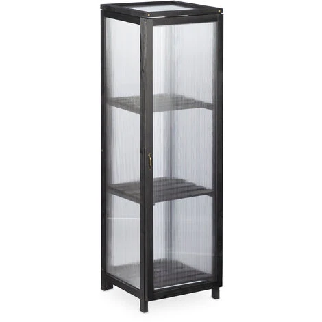 Relaxdays Serre Bois Balcon, Bois & Plastique, HLP: 120x36x36 Cm, Porte & Toit Ouvrable, Culture Plantes, Semis, Noir 4 Relaxdays Serre Bois Balcon, Bois & Plastique, HLP: 120x36x36 Cm, Porte & Toit Ouvrable, Culture Plantes, Semis, Noir – Image 2