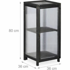 Relaxdays Serre Bois Balcon, Bois & Plastique, HLP: 80 X 36 X 36 Cm, Porte Et Couvercle, Culture Plantes Et Semis, Noir -France Serre de jardin Soldes 2022 32712879 5