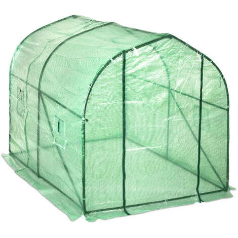 Relaxdays Serre De Jardin 200x200x300 Cm Tunnel De Jardin Bâche Housse Porte Fenêtre Jardin Tente Plante Tomate, Vert 4 Relaxdays Serre De Jardin 200x200x300 Cm Tunnel De Jardin Bâche Housse Porte Fenêtre Jardin Tente Plante Tomate, Vert – Image 2