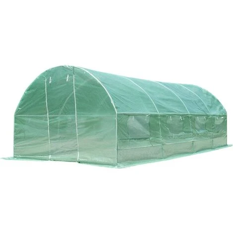 GOPLUS Serre De Jardin Tunnel 18 M2 Armature En Acier Robuste Et Tissu En PE Transparent Imperméable Avec 8 Fenêtres Porte à Glissière Pour Toutes Saisons(600 X 300 X 200 CM, Vert) 3 GOPLUS Serre De Jardin Tunnel 18 M2 Armature En Acier Robuste Et Tissu En PE Transparent Imperméable Avec 8 Fenêtres Porte à Glissière Pour Toutes Saisons(600 X 300 X 200 CM, Vert)