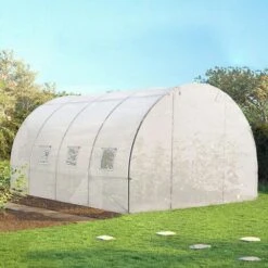 IDMARKET Serre Tunnel De Jardin 12 M² Blanche Gamme Maraîchère ZEBRA 4x3M - Blanc -France Serre de jardin Soldes 2022 3610532 3