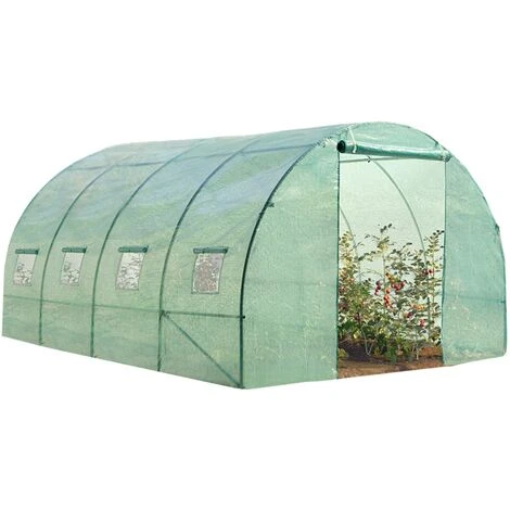 IDMARKET Serre Tunnel De Jardin 12 M² Verte Gamme Maraîchère ZEBRA 4x3M - Vert 4 IDMARKET Serre Tunnel De Jardin 12 M² Verte Gamme Maraîchère ZEBRA 4x3M - Vert – Image 2