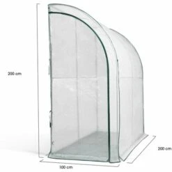 IDMARKET Serre D'hivernage Murale Adossée 100 X 200 CM -France Serre de jardin Soldes 2022 37540771 3
