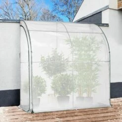 IDMARKET Serre D'hivernage Murale Adossée 100 X 200 CM -France Serre de jardin Soldes 2022 37540771 5