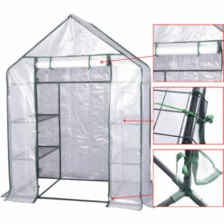 WOLTU Serre De Balcon/Jardin/Terrasse En PE. Serre à Tomate Avec Porte. Cadre En Acier. 143x73x195cm -France Serre de jardin Soldes 2022 38233208 3