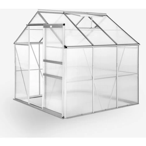 SOANA GARDEN SHED Serre De Jardin Avec Fenêtre De Toit En Aluminium Et Polycarbonate 183x185x205cm Vanilla 4 SOANA GARDEN SHED Serre De Jardin Avec Fenêtre De Toit En Aluminium Et Polycarbonate 183x185x205cm Vanilla – Image 2