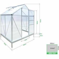 AUTRES Serre De Jardin En Polycarbonate 2,51 M² - 1,9 X 1,32 X 2,01 M -France Serre de jardin Soldes 2022 39596446 3