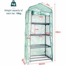 UNHO Serre Jardin Dormant Avec 4 Etageres Pour Plante Fleur - 68.5 X 48.5 X 158cm Vert -France Serre de jardin Soldes 2022 39660488 5