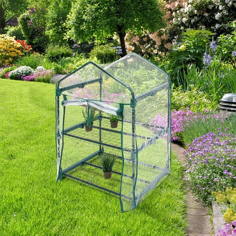 Relaxdays Serre De Jardin Balcon Terrasse Transportable Mobile 2-3 Ou 4 Étagères Portes, Transparent 5 Relaxdays Serre De Jardin Balcon Terrasse Transportable Mobile 2-3 Ou 4 Étagères Portes, Transparent – Image 3