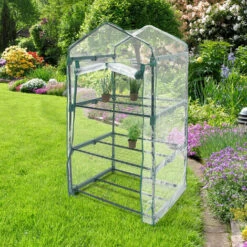 Relaxdays Serre De Jardin Balcon Terrasse Transportable Mobile 2-3 Ou 4 Étagères Portes -France Serre de jardin Soldes 2022 40010047 3