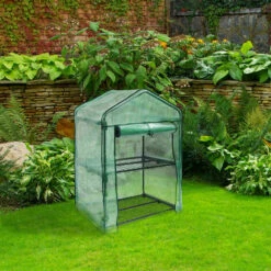 Relaxdays Serre De Jardin 60 X 46 Cm 2 étages Étagère Avec Bâche Amovible Balcon Terrasse Tente -France Serre de jardin Soldes 2022 40010053 2