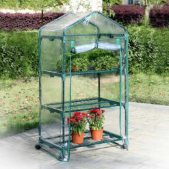 Relaxdays Serre De Jardin Avec Housse Roulette 3 Niveaux 130 X 70 X 48 Cm -France Serre de jardin Soldes 2022 40010069 3