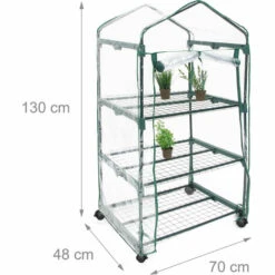 Relaxdays Serre De Jardin Avec Housse Roulette 3 Niveaux 130 X 70 X 48 Cm -France Serre de jardin Soldes 2022 40010069 5