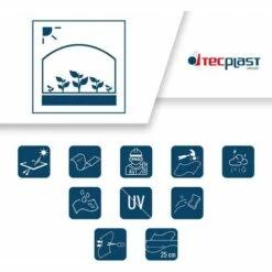 TECPLAST Bâche Pour Serre 4,5x4,7 M 400SE - Bâche Armée Transparente étanche Pour Serre - Haute Performance - Made In France - Transparente Armée -France Serre de jardin Soldes 2022 41382557 3