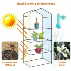 GUAZHUNIFR Housse De Rechange En PVC Transparent Pour Serre De Jardin - Pour Mini Plantes - Portable - Solide Et Robuste - Étanche - Anti-tempête - Pour Jardin -France Serre de jardin Soldes 2022 42064462 5