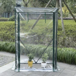 WOLTU Serre De Balcon/Jardin/Terrasse En PVC. Serre à Tomate Avec Porte. Cadre En Acier.Transparent. 100x50x150/136 Cm -France Serre de jardin Soldes 2022 42416267 3