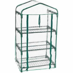 Relaxdays Serre De Balcon, Métal Et Plastique, H X L X P : 126 X 69 X 49 Cm, Taille Compacte, Verte/transparente -France Serre de jardin Soldes 2022 42666120 2