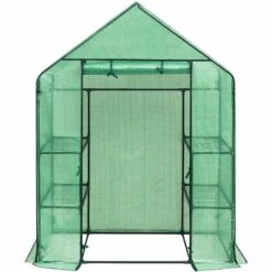 WOLTU Serre De Jardin PE.Serre Légumes Avec Porte.143x73x195cm.Vert