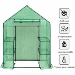WOLTU Serre De Jardin PE.Serre Légumes Avec Porte.143x73x195cm.Vert -France Serre de jardin Soldes 2022 43633383 3