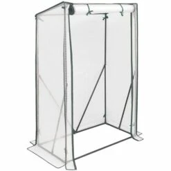 WOLTU Serre De Jardin PE.Serre Légumes Avec Porte.143x73x195cm.Blanc