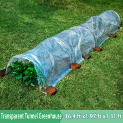 DMTOOL 5M Long Tunnel Garden Greenhouse Réglable Grow Protéger Plantes Transparent PE