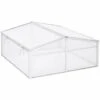 Outsunny Mini Serre De Jardin Serre à Tomates Dim. 100L X 100l X 48H Cm 2 Pannneaux Toits Ouvrables Réglables Alu. Polycarbonate -France Serre de jardin Soldes 2022 47140857 1