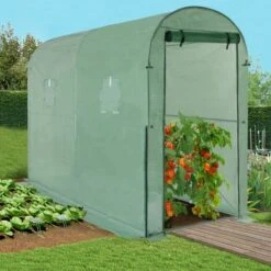 IDMARKET Serre à Tomates Relevable Verte 2 Fenêtres Avec Moustiquaire Et Porte Zippée -France Serre de jardin Soldes 2022 49901817 3