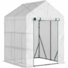 Outsunny Serre De Jardin 2 Tablettes Dim. 1,43L X 1,43l X 1,95H M Porte Déroulante Acier PE Haute Densité 140 G/m² Transparent Blanc 1 Outsunny Serre De Jardin 2 Tablettes Dim. 1,43L X 1,43l X 1,95H M Porte Déroulante Acier PE Haute Densité 140 G/m² Transparent Blanc -France Serre de jardin Soldes 2022 49904422 1