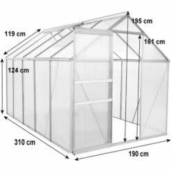 Zelsius Serre En Aluminium Pour Le Jardin (avec Base) | 310 X 190 Cm | Panneaux De 6 Mm -France Serre de jardin Soldes 2022 49923027 3