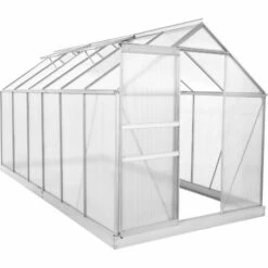 Zelsius Serre En Aluminium Pour Le Jardin (avec Base) | 380 X 190 Cm | Panneaux De 6 Mm