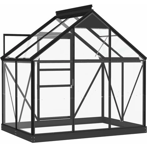 VidaXL Serre En Verre Anthracite 155x103x191 Cm Aluminium - Anthracite 5 VidaXL Serre En Verre Anthracite 155x103x191 Cm Aluminium - Anthracite – Image 3