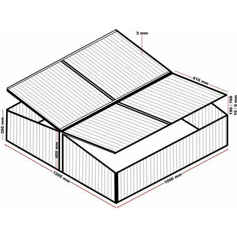 HELLOSHOP26 Mini Serre Jardin Double Aluminium Et Polycarbonate 100 X 120 X 40 Cm Ouverture Par Vérin Potager Extérieur - Vert 5 HELLOSHOP26 Mini Serre Jardin Double Aluminium Et Polycarbonate 100 X 120 X 40 Cm Ouverture Par Vérin Potager Extérieur - Vert – Image 3