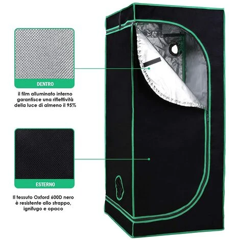 FIXKIT Tente De Croissance Des Plantes,Grow Tent En Serre | Chambre De Culture Intérieur | Tente Plante Chambre Noire (60 X 60 X 140 Cm) 3 FIXKIT Tente De Croissance Des Plantes,Grow Tent En Serre | Chambre De Culture Intérieur | Tente Plante Chambre Noire (60 X 60 X 140 Cm)