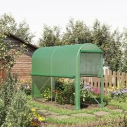 Outsunny Serre De Jardin Serre à Tomates Dim. 3L X 1l X 2H M Porte Zippée Déroulante 2 Fenêtres Latérales Enroulables Acier PE Haute Densité Vert - Vert -France Serre de jardin Soldes 2022 50909097 2