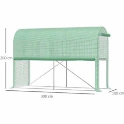Outsunny Serre De Jardin Serre à Tomates Dim. 3L X 1l X 2H M Porte Zippée Déroulante 2 Fenêtres Latérales Enroulables Acier PE Haute Densité Vert - Vert -France Serre de jardin Soldes 2022 50909097 3