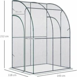 Outsunny Serre De Jardin Adossée Serre Adossée Dim. 1,43L X 1,18l X 2,12H M 2 Portes Zippées Enroulables Acier PVC Transparent - Transparent 9 Outsunny Serre De Jardin Adossée Serre Adossée Dim. 1,43L X 1,18l X 2,12H M 2 Portes Zippées Enroulables Acier PVC Transparent - Transparent -France Serre de jardin Soldes 2022 50909119 3