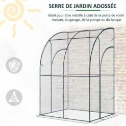 Outsunny Serre De Jardin Adossée Serre Adossée Dim. 1,43L X 1,18l X 2,12H M 2 Portes Zippées Enroulables Acier PVC Transparent - Transparent 10 Outsunny Serre De Jardin Adossée Serre Adossée Dim. 1,43L X 1,18l X 2,12H M 2 Portes Zippées Enroulables Acier PVC Transparent - Transparent -France Serre de jardin Soldes 2022 50909119 4