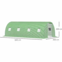 Outsunny Serre De Jardin Tunnel 18 M² Dim. 6L X 3l X 2H M - 8 Fenêtres, Porte Zippée Enroulable - Châssis Tubulaire Acier Galvanisé, Bâche PE Haute Densité Vert - Vert 9 Outsunny Serre De Jardin Tunnel 18 M² Dim. 6L X 3l X 2H M - 8 Fenêtres, Porte Zippée Enroulable - Châssis Tubulaire Acier Galvanisé, Bâche PE Haute Densité Vert - Vert -France Serre de jardin Soldes 2022 50909122 3