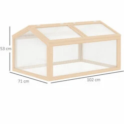 Outsunny Mini Serre De Jardin Serre à Tomates Dim. 102L X 71l X 53H Cm Double Toit Ouvrable 2 Niveaux Panneaux Polycarbonate Bois Sapin Pré-huilé - Beige -France Serre de jardin Soldes 2022 50909131 3