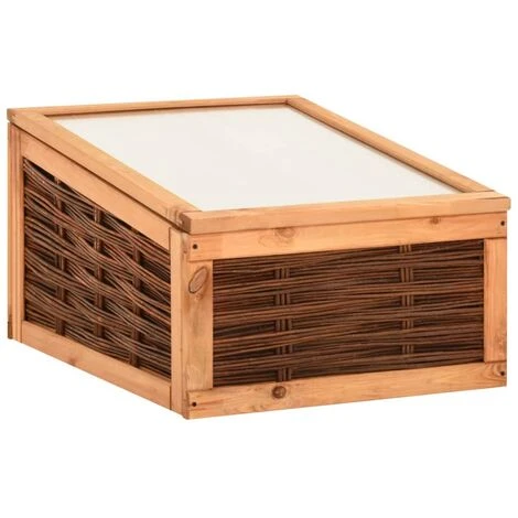 LES TENDANCES Serre 60x80x45 Cm Bois De Pin Massif Et Saule 3 LES TENDANCES Serre 60x80x45 Cm Bois De Pin Massif Et Saule