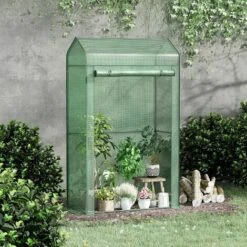 Outsunny Serre De Jardin Serre à Tomates Anti-UV Dim. 100L X 51l X 170H Cm Porte Zipée Déroulante Métal Thermolaqué PE Vert - Vert 8 Outsunny Serre De Jardin Serre à Tomates Anti-UV Dim. 100L X 51l X 170H Cm Porte Zipée Déroulante Métal Thermolaqué PE Vert - Vert -France Serre de jardin Soldes 2022 51254807 2