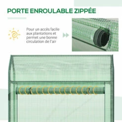 Outsunny Serre De Jardin Serre à Tomates Anti-UV Dim. 100L X 51l X 170H Cm Porte Zipée Déroulante Métal Thermolaqué PE Vert - Vert 11 Outsunny Serre De Jardin Serre à Tomates Anti-UV Dim. 100L X 51l X 170H Cm Porte Zipée Déroulante Métal Thermolaqué PE Vert - Vert -France Serre de jardin Soldes 2022 51254807 5