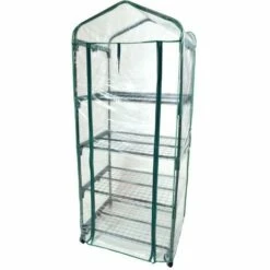 OXEO Serre De Jardin 4 étages Avec Bâche Transparente 69x49x155cm