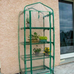 OXEO Serre De Jardin 4 étages Avec Bâche Transparente 69x49x155cm -France Serre de jardin Soldes 2022 51264925 3