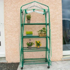 OXEO Serre De Jardin 4 étages Avec Bâche Transparente 69x49x155cm -France Serre de jardin Soldes 2022 51264925 4