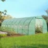 IDMARKET Serre Tunnel De Jardin 24m² Verte Gamme Maraîchère DES ANDES 8x3M - Vert