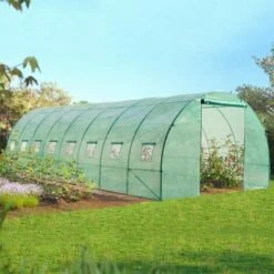 IDMARKET Serre Tunnel De Jardin 24m² Verte Gamme Maraîchère DES ANDES 8x3M - Vert