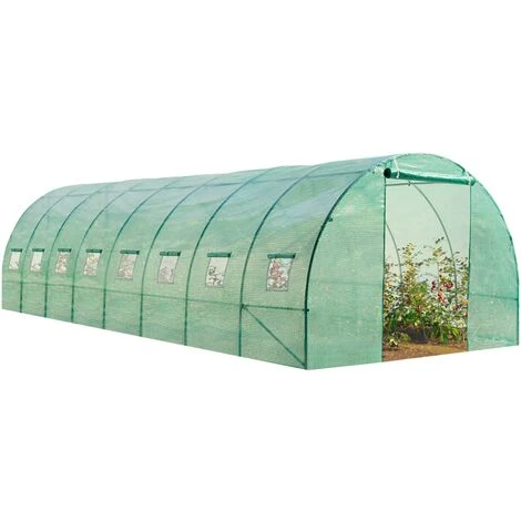 IDMARKET Serre Tunnel De Jardin 24m² Verte Gamme Maraîchère DES ANDES 8x3M - Vert 4 IDMARKET Serre Tunnel De Jardin 24m² Verte Gamme Maraîchère DES ANDES 8x3M - Vert – Image 2